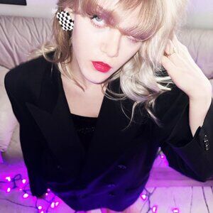 Vintage Square Black and White Checkerboard Studs